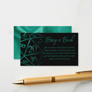 RPG Dice Emerald Tabletop Gamer Book Request Enclosure Card