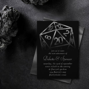 RPG Dice Fantasy Old School Tabletop Retro Gamer Invitation