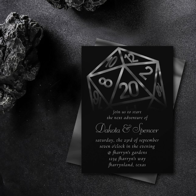 RPG Dice | Fantasy Old School Tabletop Retro Gamer Invitation (Creator Uploaded)