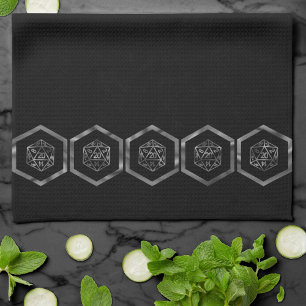 RPG Dice Fantasy Old School Tabletop Retro Gamer Kitchen Towel