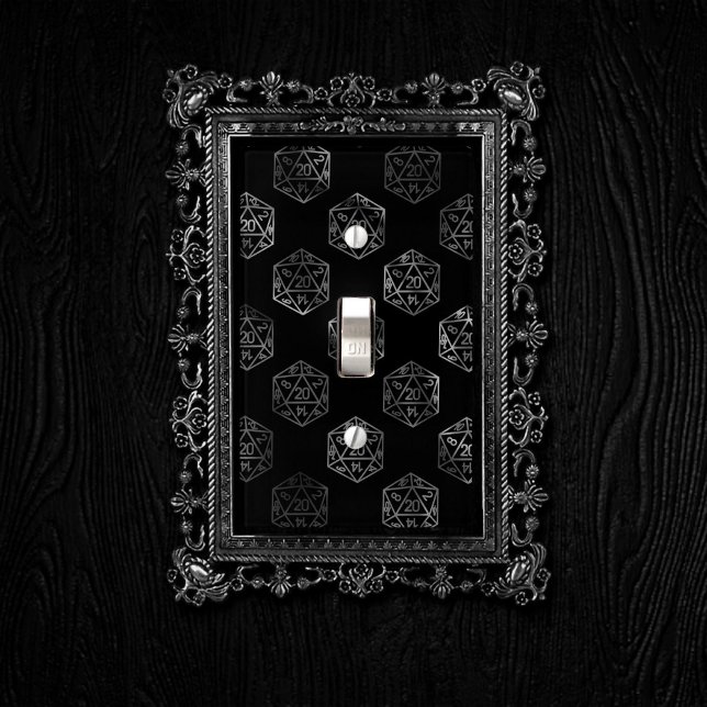 RPG Dice | Fantasy Old School Tabletop Retro Gamer Light Switch Cover (Creator Uploaded)