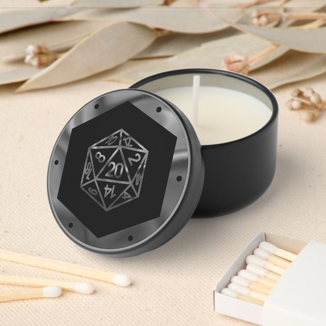 RPG Dice | Fantasy Old School Tabletop Retro Gamer Mini Candle Favors (Insitu)