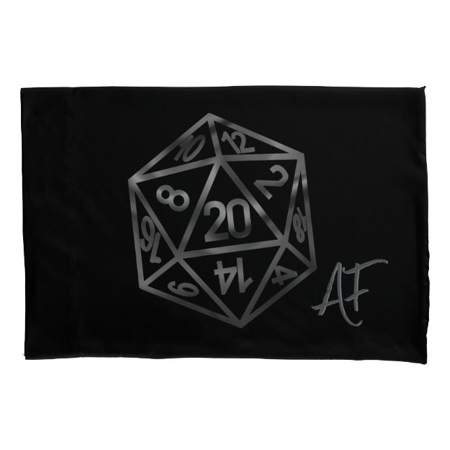 RPG Dice | Fantasy Old School Tabletop Retro Gamer Pillow Case (Front)