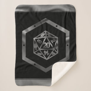 RPG Dice   Fantasy Old School Tabletop Retro Gamer Sherpa Blanket