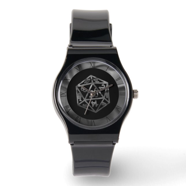 RPG Dice | Fantasy Old School Tabletop Retro Gamer Watch (Front)