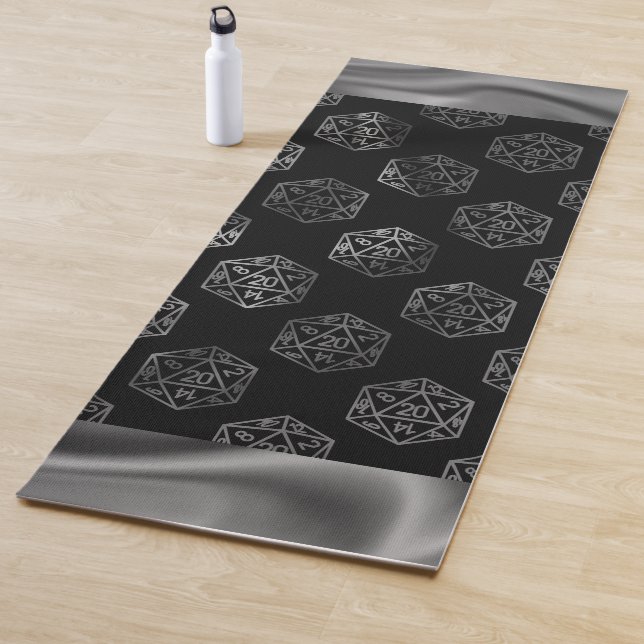 RPG Dice | Fantasy Old School Tabletop Retro Gamer Yoga Mat (In Situ)