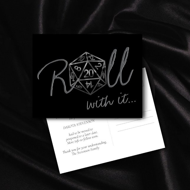 RPG Dice | Fantasy Tabletop Gamer Change of Date Postcard (Creator Uploaded)