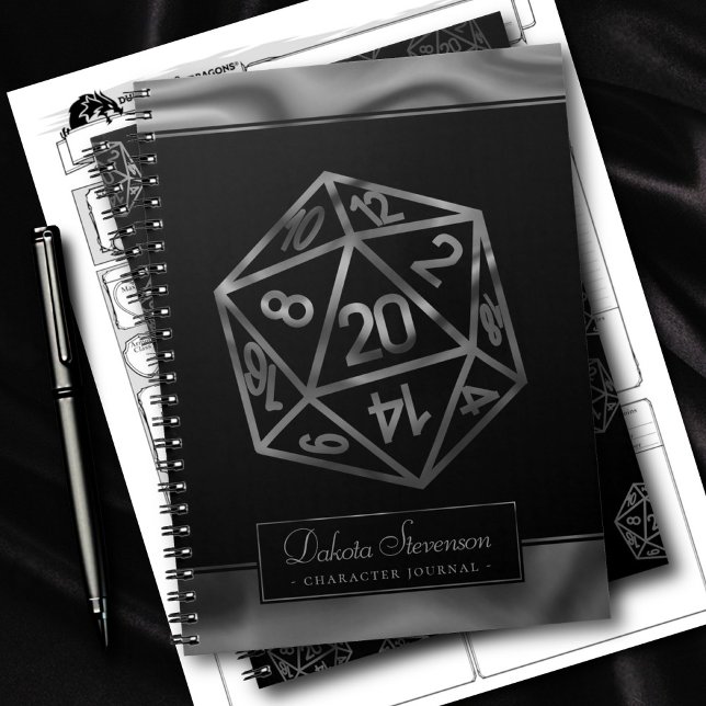 RPG Dice | Fantasy Tabletop Gamer Custom Character Notebook (Creator Uploaded)