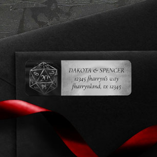 RPG Dice Fantasy Tabletop Gamer Return Address Label