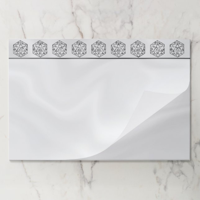 RPG Dice | Fantasy  Tabletop PnP Gamer Branding Paper Pad (Folded)