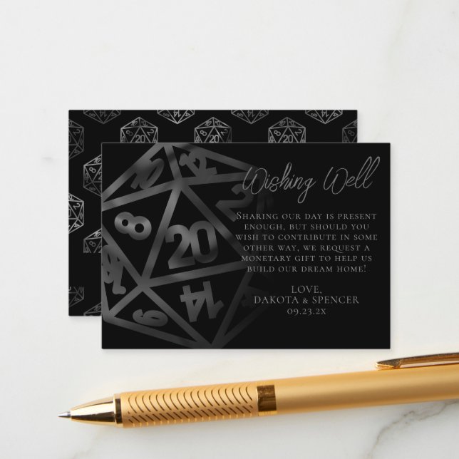 RPG Dice | Fantasy Tabletop PnP Gamer Wishing Well Enclosure Card (Front/Back In Situ)
