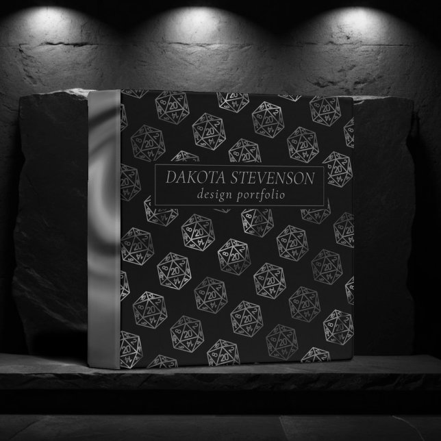 RPG Dice | Fantasy Tabletop Retro Gamer Branding 3 Ring Binder (Creator Uploaded)