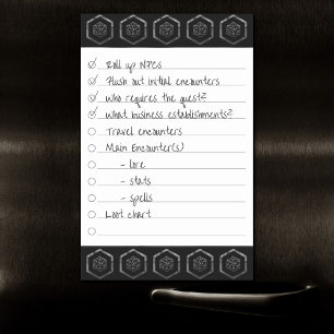 RPG Dice Fantasy Tabletop Retro Gamer Checklist Magnetic Dry Erase Sheet