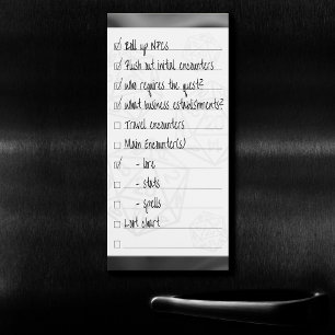 RPG Dice   Fantasy Tabletop Retro Gamer Checklist Magnetic Notepad