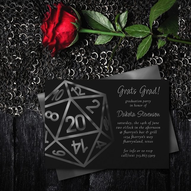 RPG Dice | Fantasy Tabletop Retro PnP Gamer  Party Invitation (Creator Uploaded)