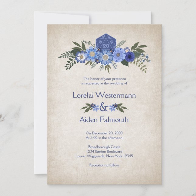 RPG Dice Gamer Wedding Invitation (Front)