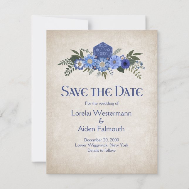 RPG Dice Gamer Wedding Save The Date (Front)