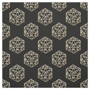 RPG Dice   Gold Fantasy Retro Tabletop PnP Gamer Fabric