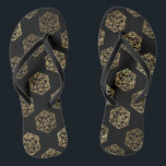 RPG Dice | Gold Fantasy Retro Tabletop PnP Gamer Flip Flops<br><div class="desc">It's always GAME ON so choose your weapon and roll initiative... A novelty GEEK CHIC gamer design perfect for any old school tabletop RPG pen/pencil and paper (PnP) fantasy role player featuring a 20-sided dnd polyhedral dice with a natural 20 roll for the roleplaying magical wizard slayer of dragons or...</div>