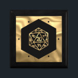 RPG Dice | Gold Fantasy Retro Tabletop PnP Gamer Gift Box<br><div class="desc">It's always GAME ON so choose your weapon and roll initiative... A novelty GEEK CHIC gamer wedding/party theme perfect for any old school tabletop RPG pen/pencil and paper (PnP) fantasy role player featuring a 20-sided dnd polyhedral dice with a natural 20 roll for the roleplaying magical wizard slayer of dragons...</div>