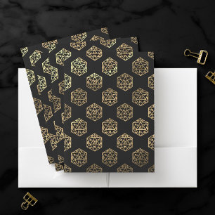 RPG Dice   Gold Fantasy Retro Tabletop PnP Gamer Pocket Folder