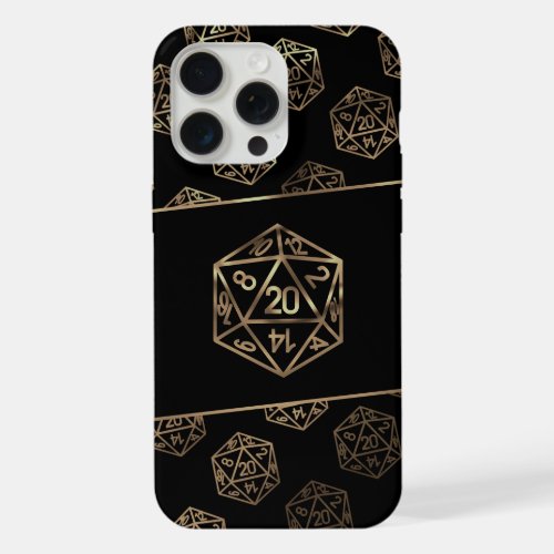 RPG Dice  Gold Fantasy Roleplayer Tabletop Gamer iPhone 15 Pro Max Case