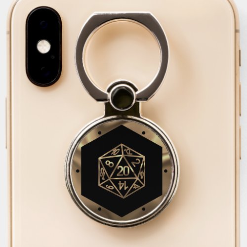 RPG Dice  Gold Fantasy Roleplayer Tabletop Gamer Phone Ring Stand