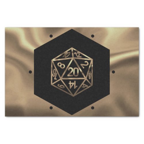 RPG Dice  Gold Fantasy Roleplayer Tabletop Gamer Tissue Paper