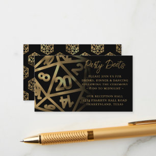 RPG Dice   Gold Fantasy Tabletop Gamer Reception Enclosure Card