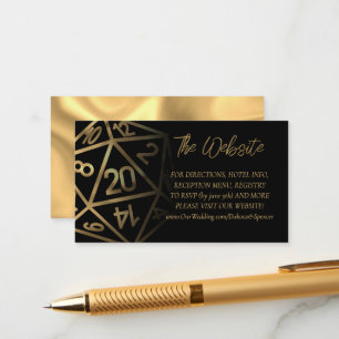 RPG Dice Gold Fantasy Tabletop Gamer Website Enclosure Card