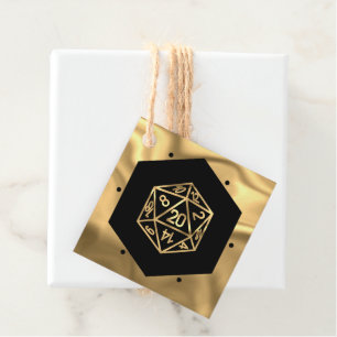 RPG Dice   Gold Fantasy Tabletop PnP Gamer Custom Favor Tags