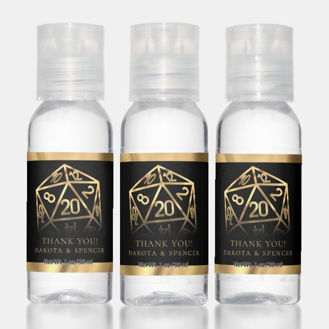RPG Dice | Gold Fantasy Tabletop PnP Gamer Custom Hand Sanitizer (Set)