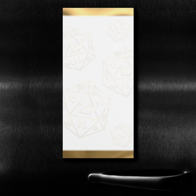 RPG Dice | Gold Old School Fantasy Tabletop Gamer Magnetic Notepad (Creator Uploaded)