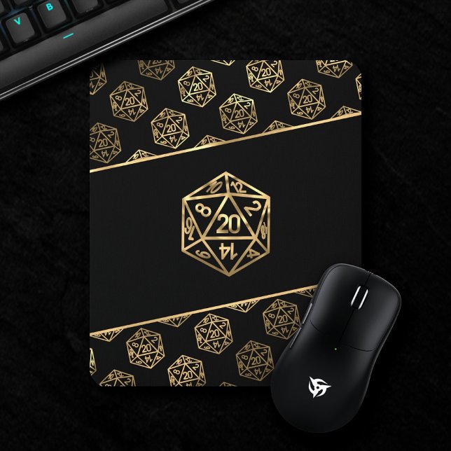 RPG Dice | Gold Old School Fantasy Tabletop Gamer Mouse Pad (Creator Uploaded)