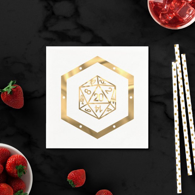 RPG Dice | Gold Old School Tabletop PnP Roleplayer Napkins (Creator Uploaded)