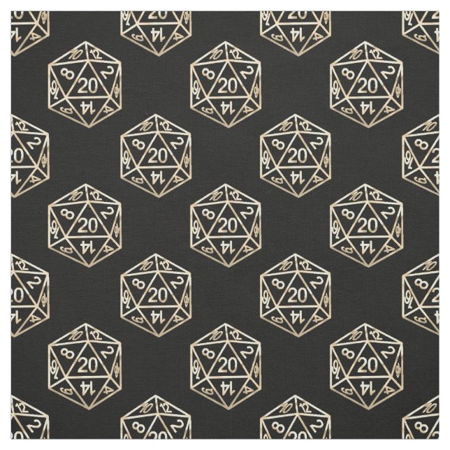 RPG Dice | Gold Old School Tabletop Roleplayer Fabric (Swatch)
