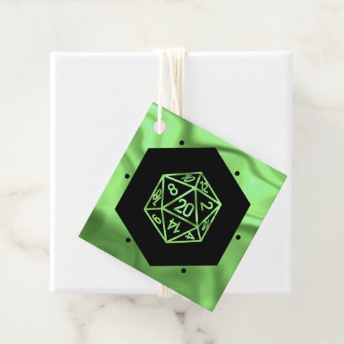 RPG Dice  Green Fantasy Tabletop Gamer Thank You Favor Tags