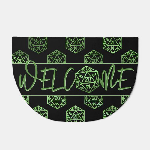 RPG Dice  Green PnP Role Player Tabletop Welcome Doormat