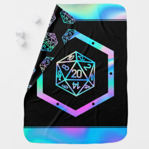 RPG Dice   Holo Fantasy Retro Tabletop PnP Gamer Baby Blanket