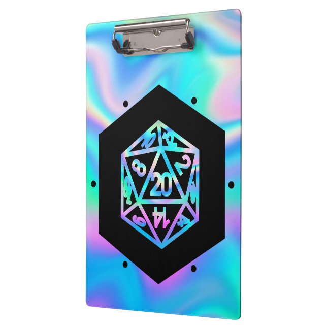 RPG Dice | Holo Fantasy Retro Tabletop PnP Gamer Clipboard (Left)