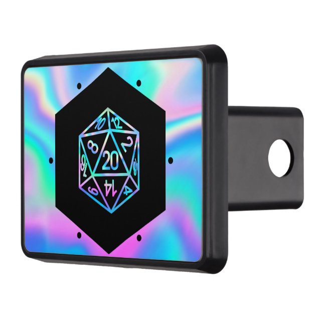 RPG Dice | Holo Fantasy Retro Tabletop PnP Gamer Hitch Cover (Left)