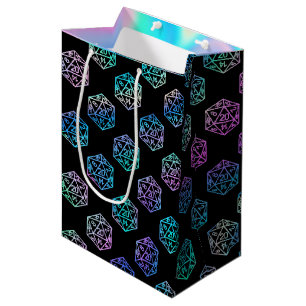 RPG Dice   Holo Fantasy Retro Tabletop PnP Gamer Medium Gift Bag