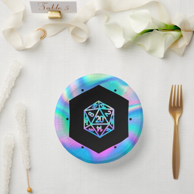 RPG Dice | Holo Fantasy Retro Tabletop PnP Gamer Paper Bowls (Wedding)
