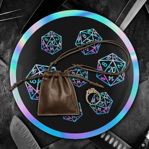 RPG Dice Holo Fantasy Retro Tabletop PnP Gamer Trinket Tray