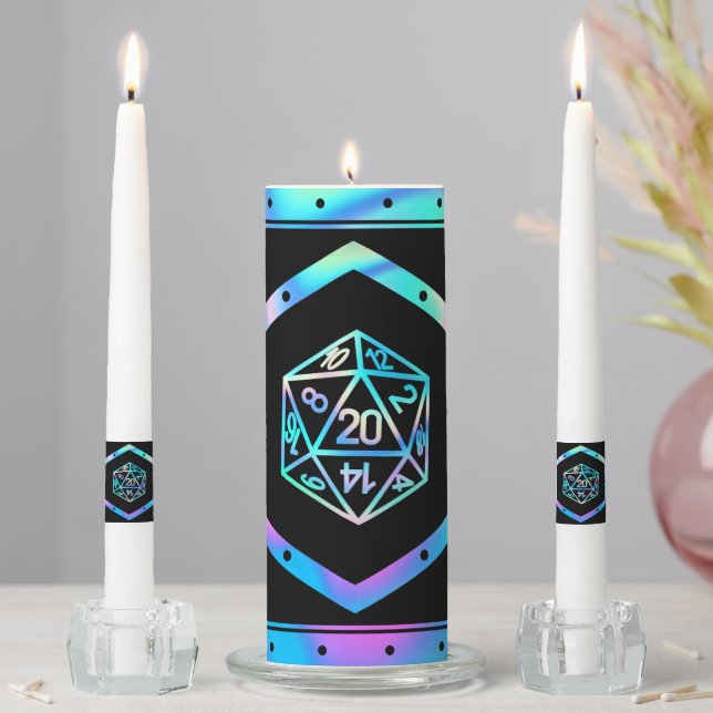 RPG Dice | Holo Fantasy Retro Tabletop PnP Gamer Unity Candle Set (In Situ)