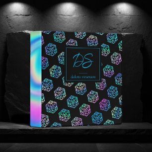 RPG Dice   Holo Fantasy Tabletop Gamer Branding 3 Ring Binder