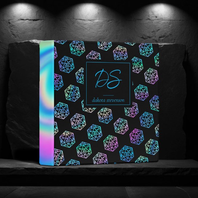 RPG Dice | Holo Fantasy Tabletop Gamer Branding 3 Ring Binder (Creator Uploaded)