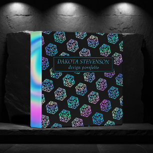 RPG Dice Holo Fantasy Tabletop Gamer Branding 3 Ring Binder