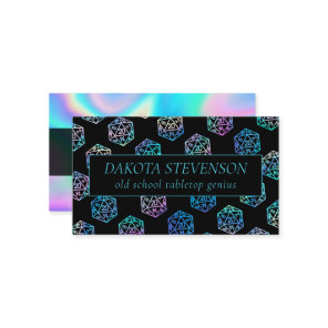 RPG Dice | Holo Fantasy Tabletop Gamer Branding Business Card