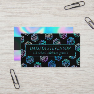 RPG Dice Holo Fantasy Tabletop Gamer Branding Business Card